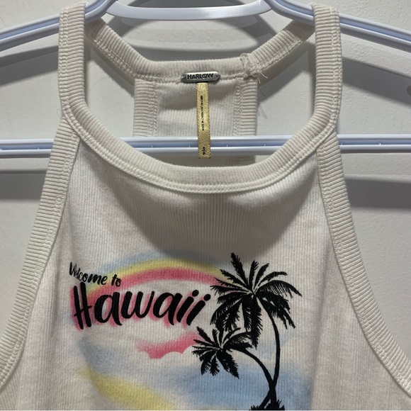 harlow retro hawaii halter neck tank top baby tee - Picture 2 of 5